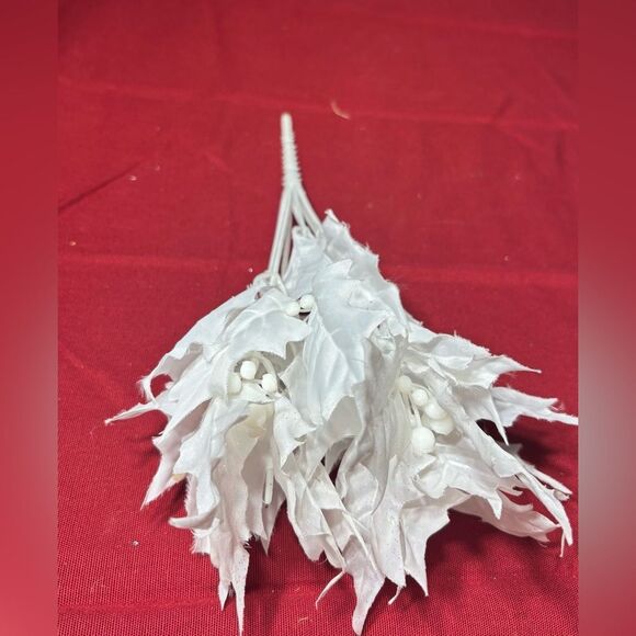 ☃️❄️☃️ White Poinsettia Floral 13.5” Picks Christmas Tree Wreath Decorations EPC - Picture 5 of 8